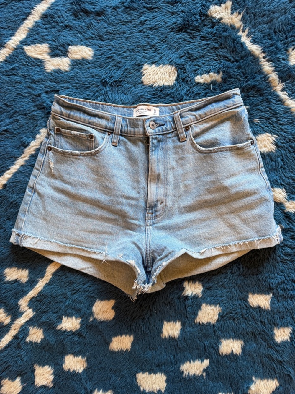 Abercrombie & Fitch Light Wash High Waist Denim Shorts